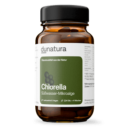 Chlorella (Chlorella vulgaris) – aus Süßwasseralgen, vegan | 224 Presslinge in Glasflasche