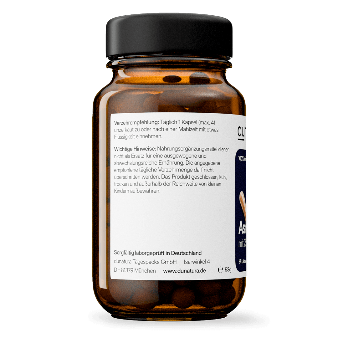 Ashwagandha (500mg) mit 25mg Withanoliden | 56 Kapseln in Glasflasche