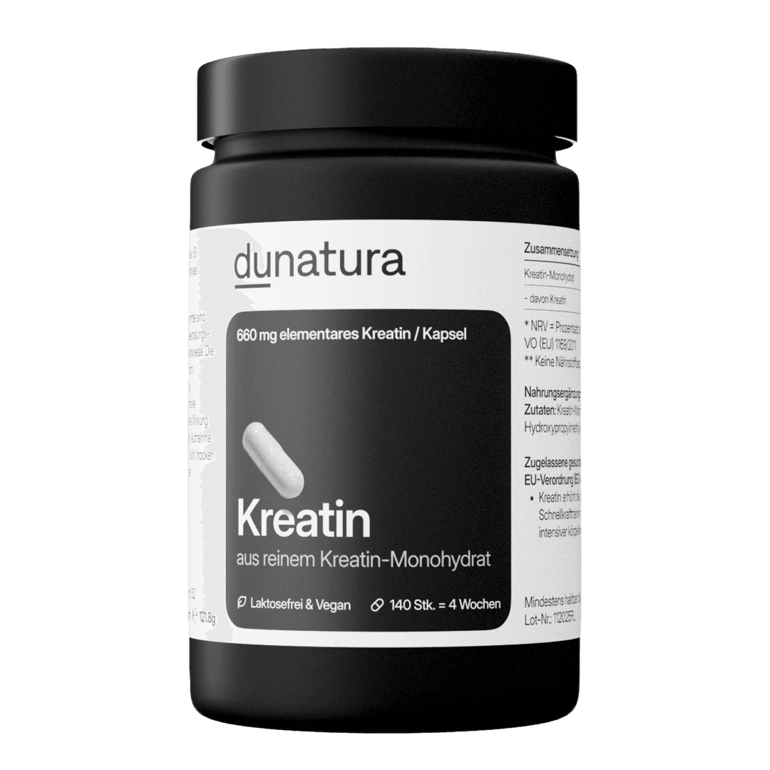 Kreatin (750mg) – aus reinem Kreatin-Monohydrat | 140 Kapseln in Glasflasche