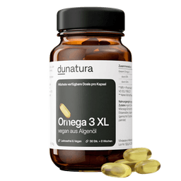 Omega 3 XL (500 mg) – vegan aus Algenöl | 56 Kapseln in Glasflasche